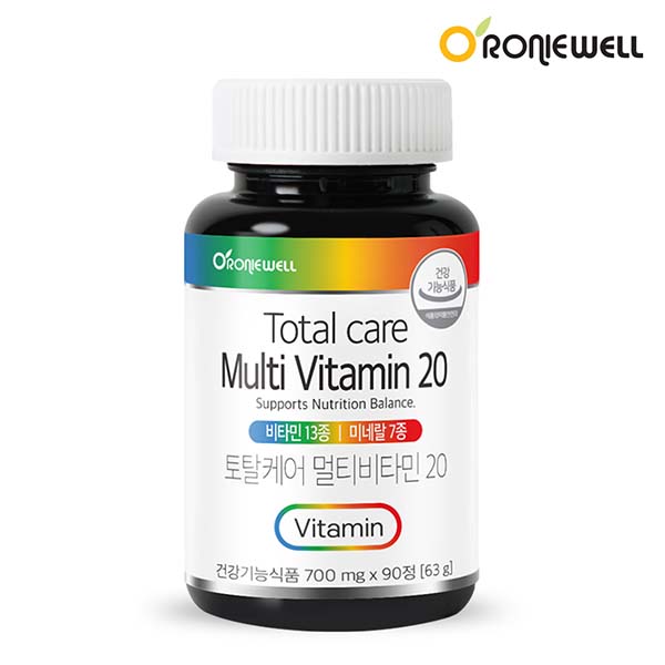[로니웰] 한알로 끝! 토탈케어 멀티비타민20 700mg x 90정 x 2세트 (6개월분)