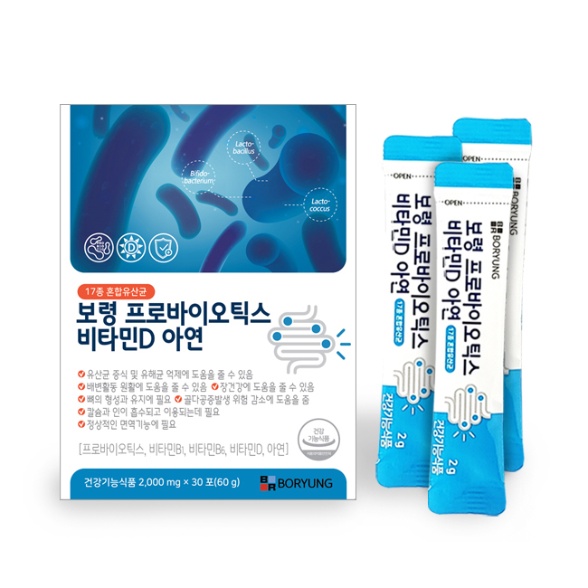 보령 프로바이오틱스 비타민D 아연 30일분 (2,000mg x 30포)
