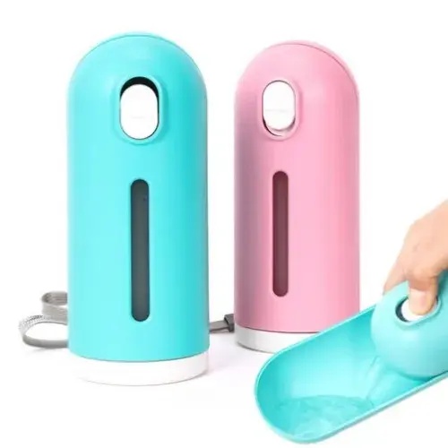 강아지 휴대용 슬라이드 물병 300ml 2종택1