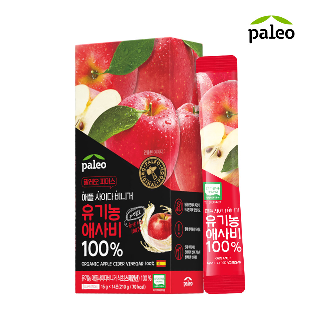 팔레오 유기농 애사비 100% 애플사이다비니거 14포 1박스